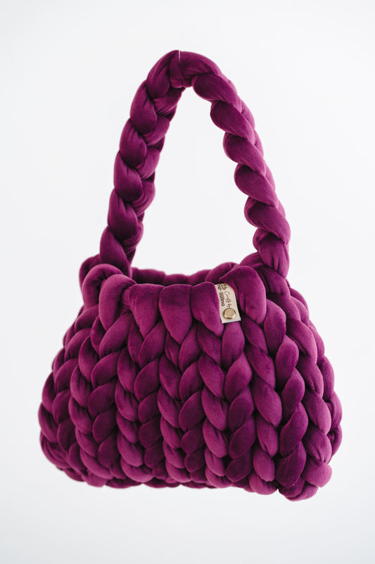 velvet handbag, chunky velvet bag, statement handbag, designer velvet bag, luxury soft bag, handmade velvet bag, unique fashion bag, trendy soft bag, machine washable handbag, elegant evening bag, soft chunky velvet handbag for everyday wear, handmade statement bag with a long handle, luxury machine washable bag for special occasions, unique velvet crossbody bag for women, fashion-forward plush bag with scarf